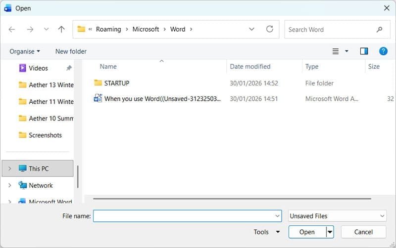 How to Retrieve a Deleted File in Microsoft Word 6