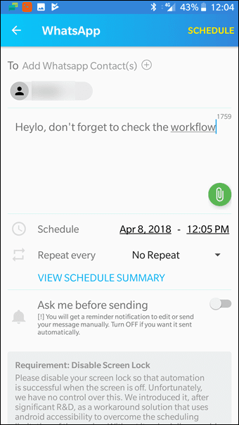 How To Schedule Messages And Auto Reply On Whats App 8