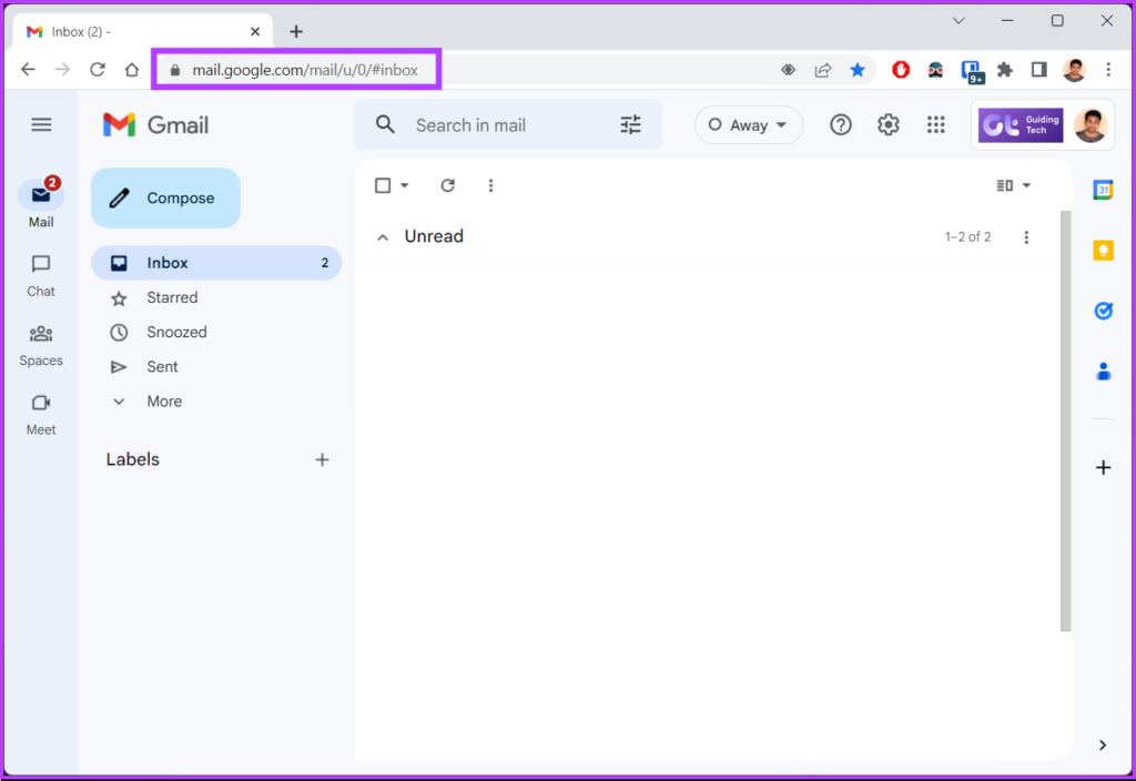 Open Gmail on your Windows or Mac