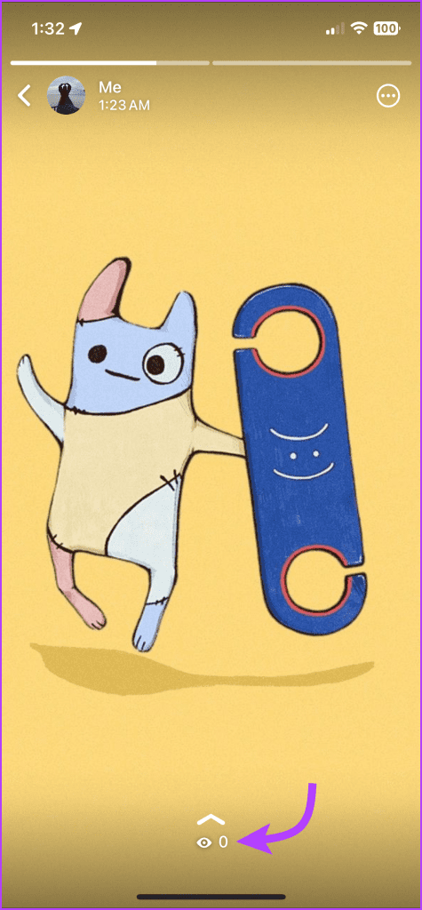 Tap the eye icon or swipe up