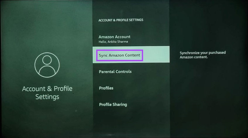 Select Sync Amazon Content