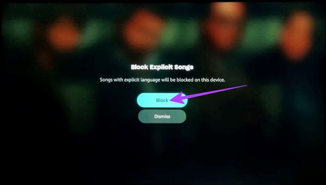 Go to profile & select Block Explicit Songs