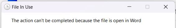 How to Stop a File in Use Error on a Closed File 1