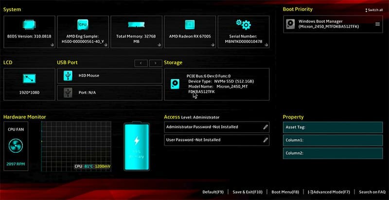 How to Take a Screenshot in BIOS 2