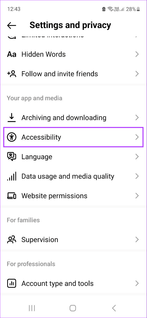 Tap on Accessibility