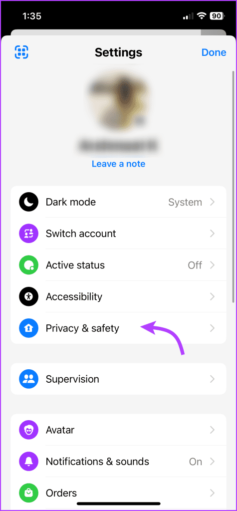 Select Privacy and support
