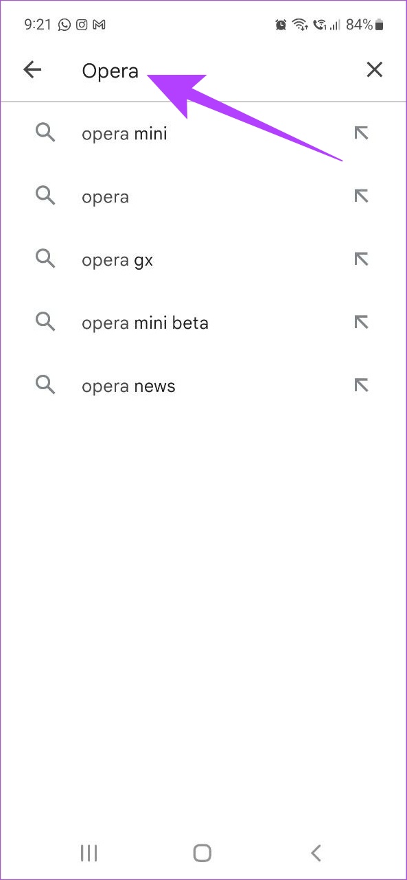 Type Opera and press enter