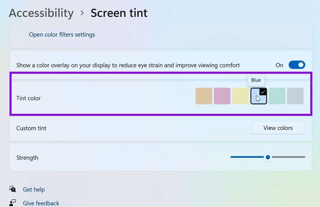 How to Use New Windows 11 Screen Tint Feature 3