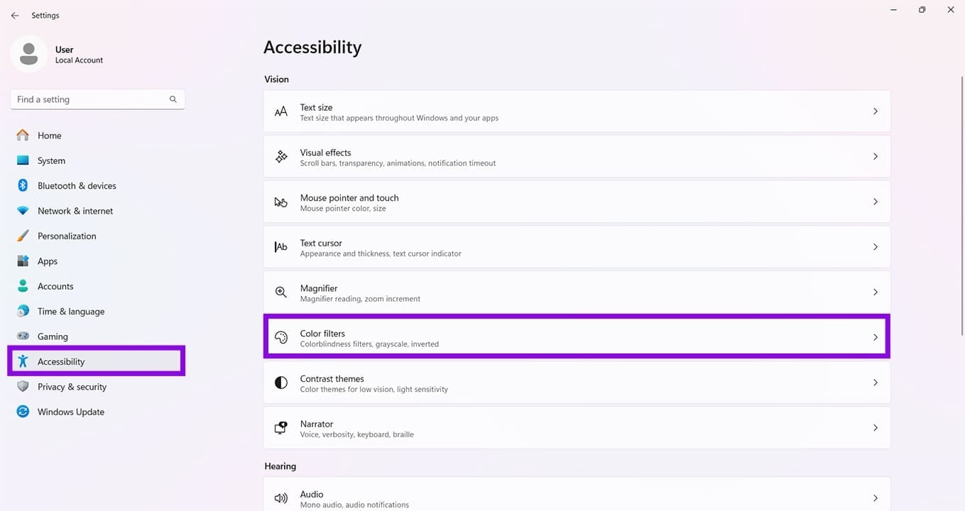 How to Use New Windows 11 Screen Tint Feature 8