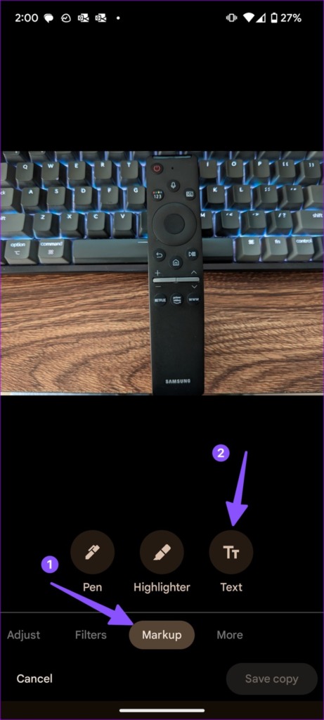 Markup tool on Android