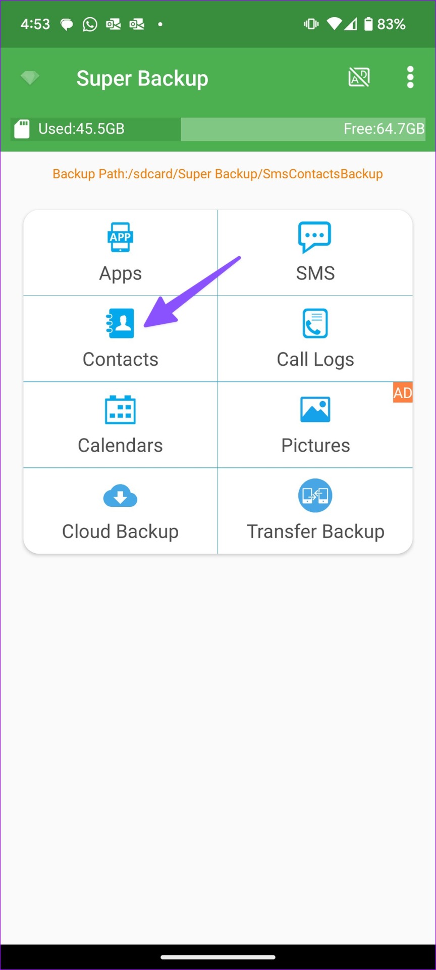 backup all contacts on android