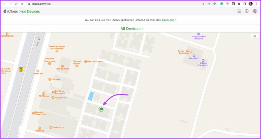 View all devices as dots on map