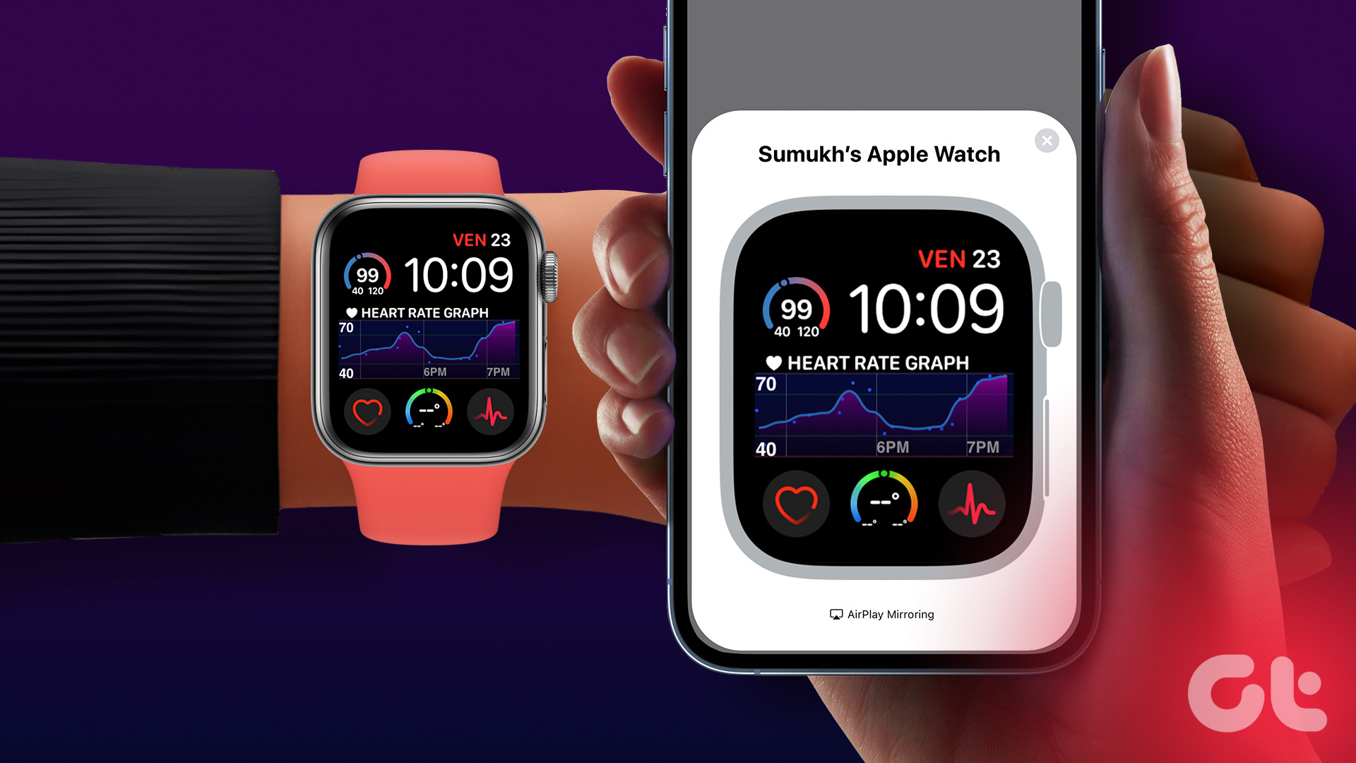 how to mirror Apple Watch screen to iPhone