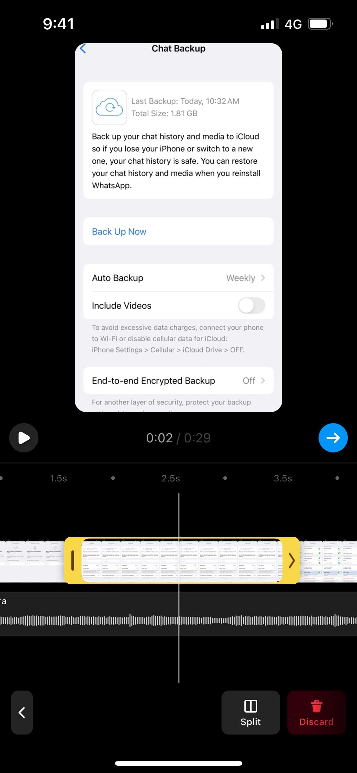 change duration of images reel