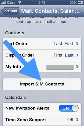 Import Sim Contacts