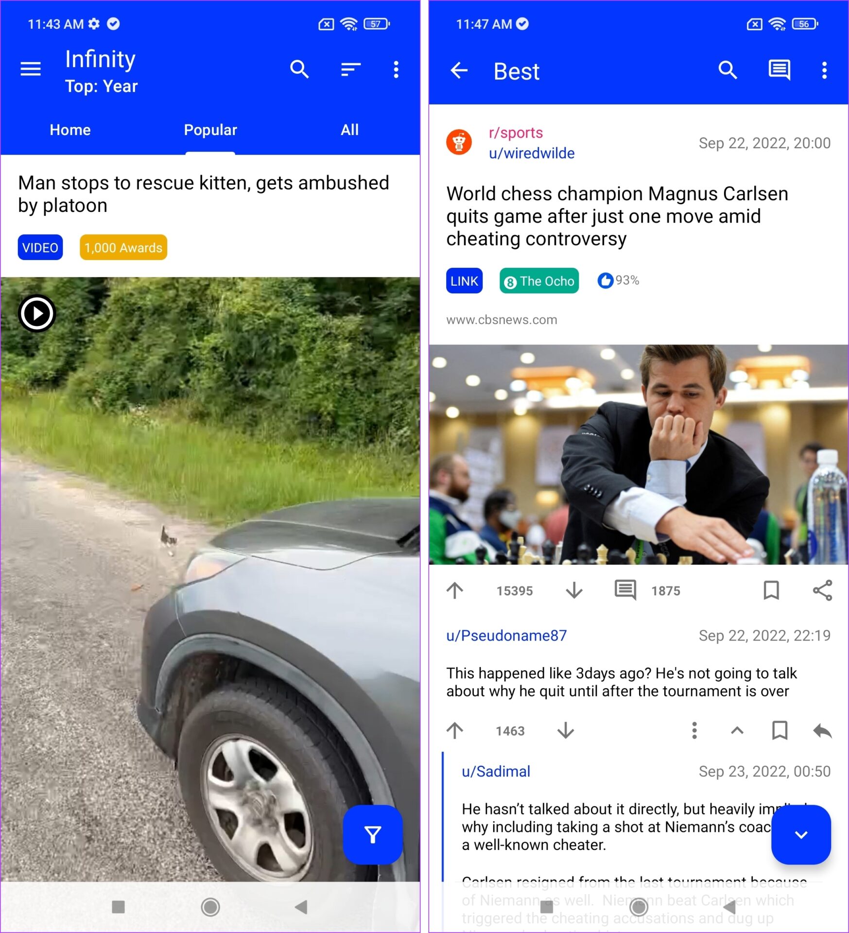 Infinity Reddit app for Android