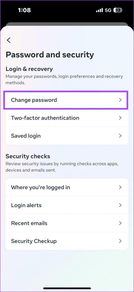 Instagram Passwrod and security in iPhone