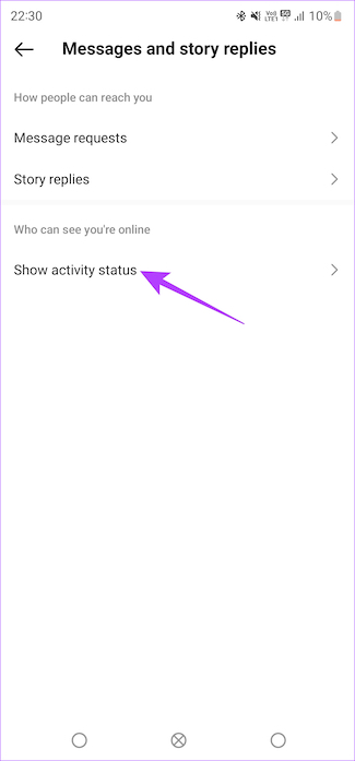 show Instagram active status