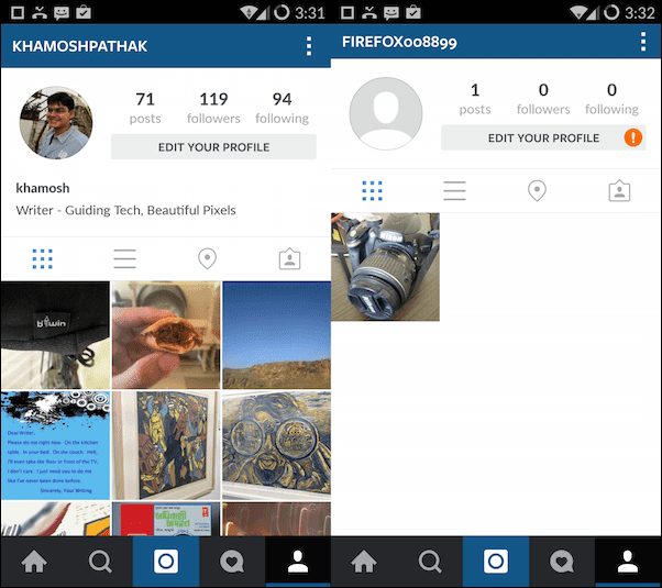 Instagram Vs Instwogram Result