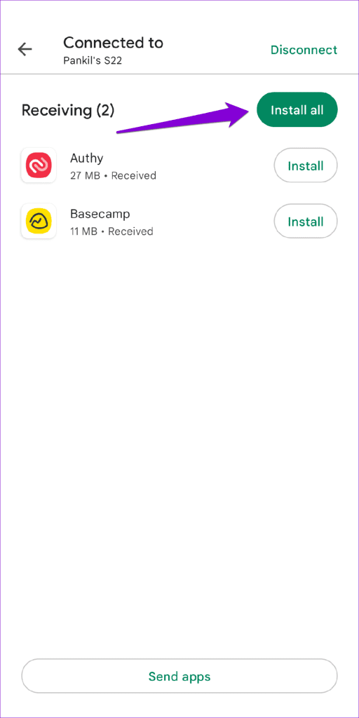 Install All the Received Apps via Play Store 