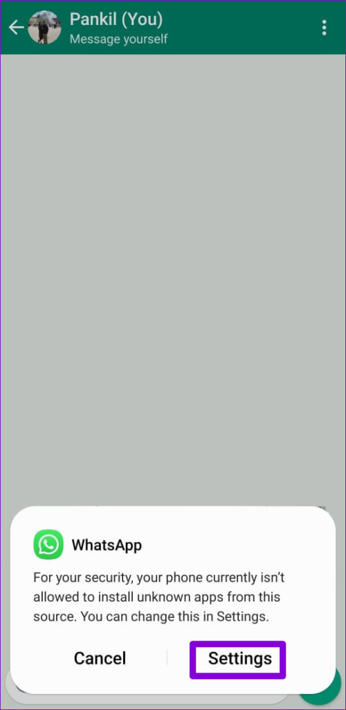 Install Unkown Apps From This Source Warning