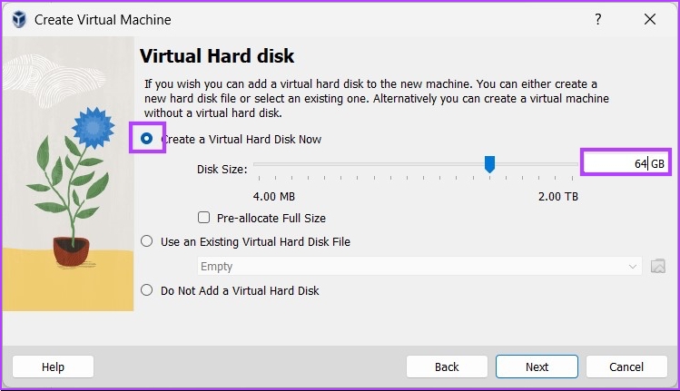 Crear un disco duro virtual ahora
