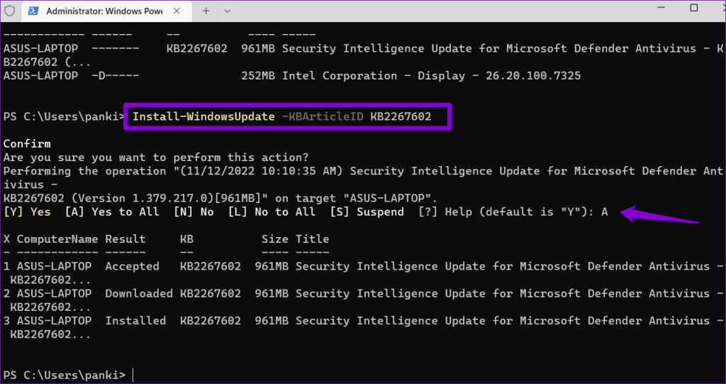 Install Windows Updates based on KB number