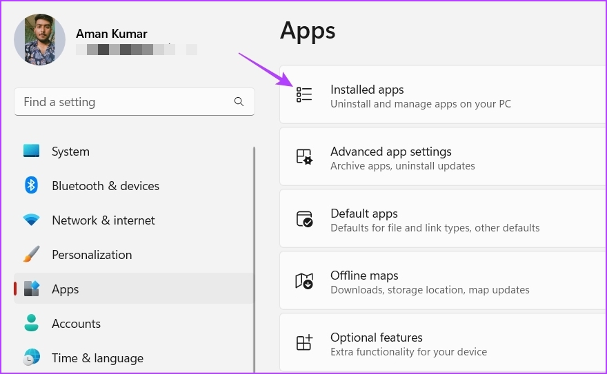 _Installed Apps in Settings