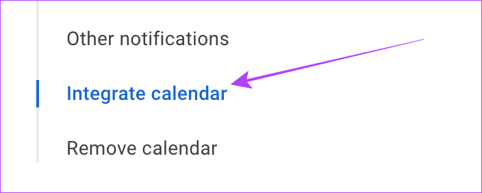 Integrate Calendar Option