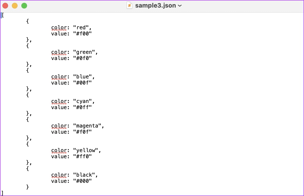 JSON Opened in Textedit