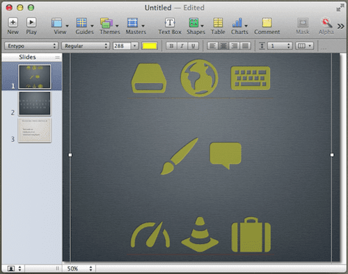 Keynote Icon Fonts Formatted