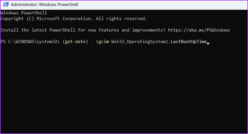_LastBootUpTime command in PowerShell