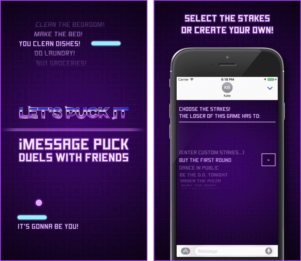 Lets Puck It iMessage Air Hockey Game to Play with friends