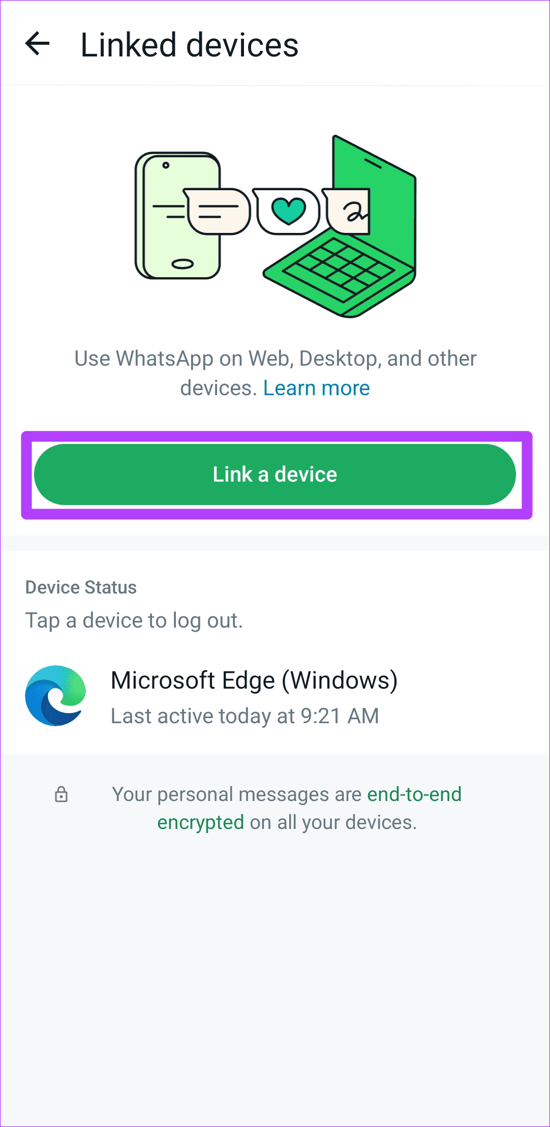 Link WhatsApp Device Android