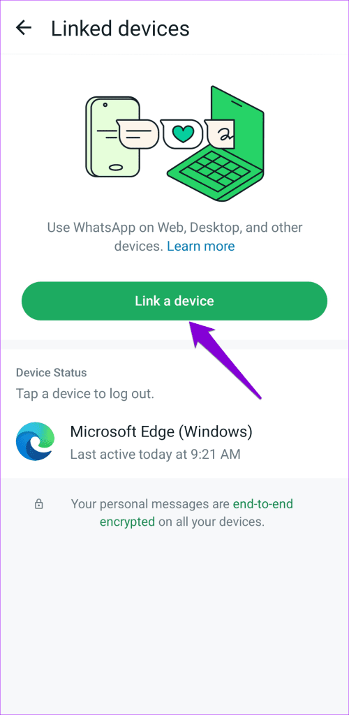 Link a Device on WhatsApp
