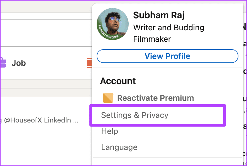 LinkedIn Profile Options