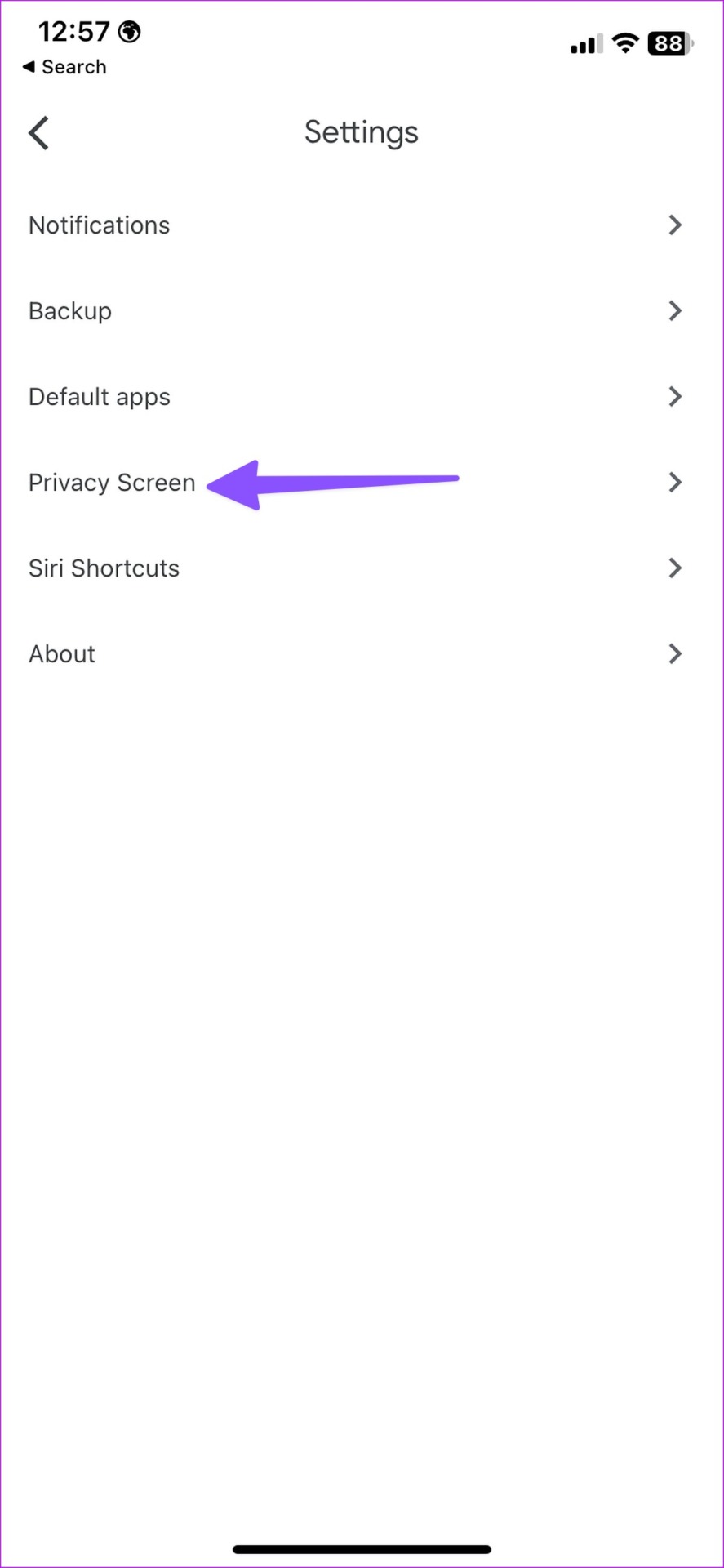 privacy screen in google drive on iPhone