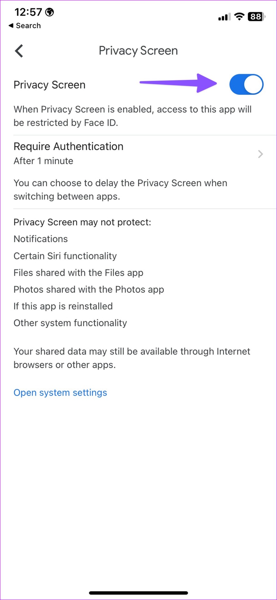 enable face ID on iPhone