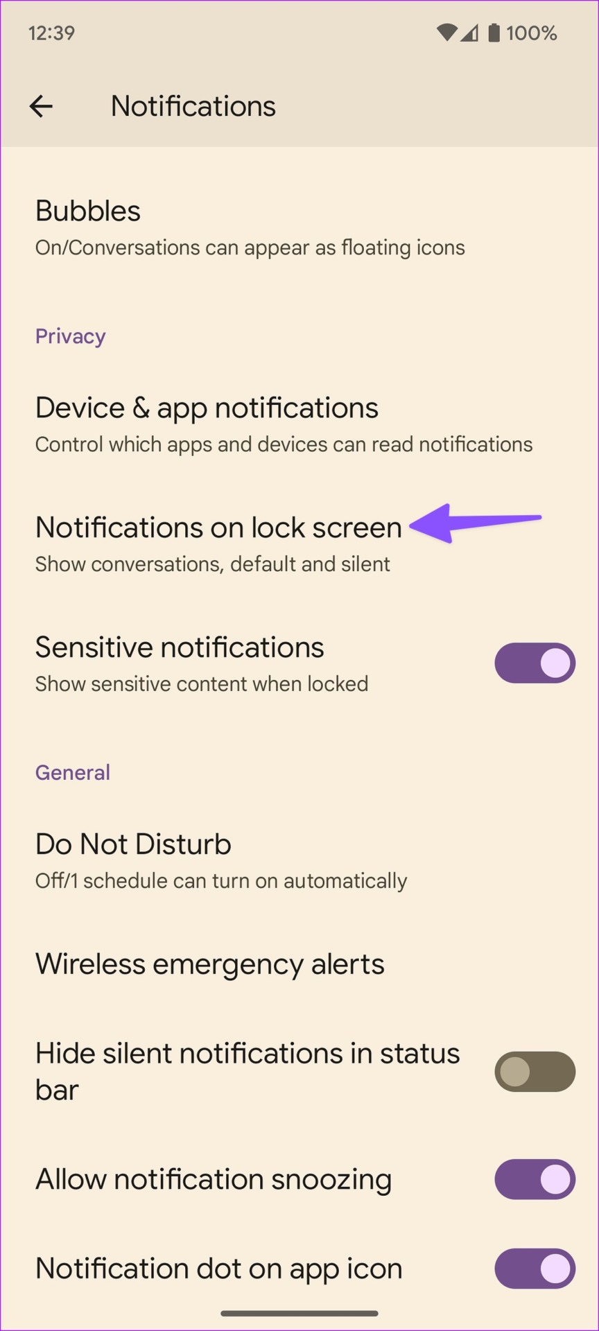 notifications on lock screen