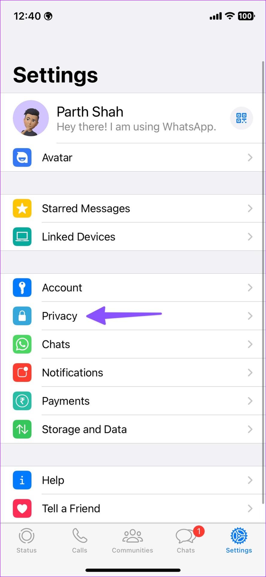privacy in WhatsApp