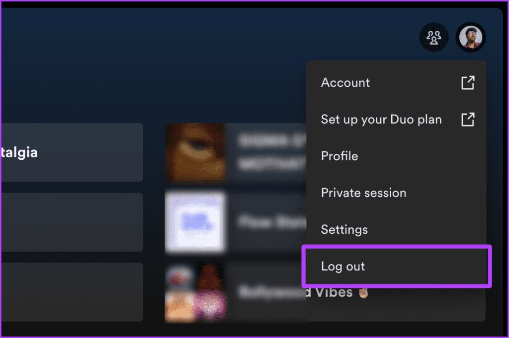 Log Out Spotify on Computer