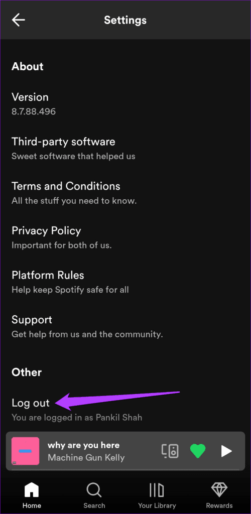 Log Out of Spotify App Android or iPhone
