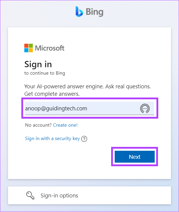 Log in with your Microsoft Account