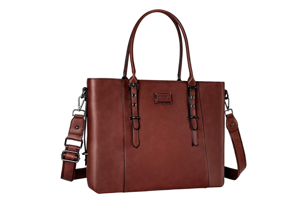 MOSISO PU Leather Laptop Tote Bag for Women