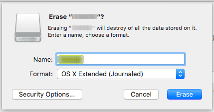 Mac Drive Erase Security Options Button
