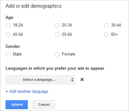 Manage Ads Demograph