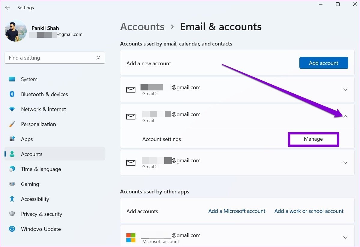 Manage Email Account