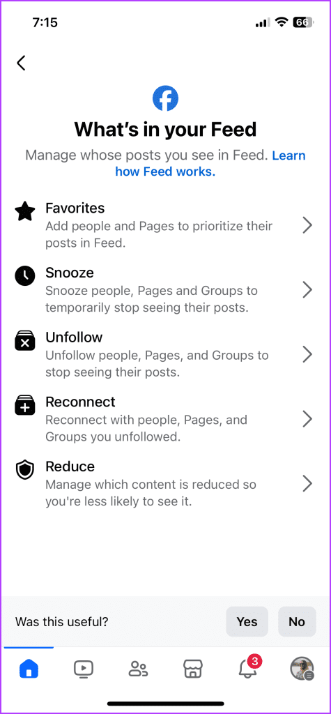 Make the necessary changes to each menu