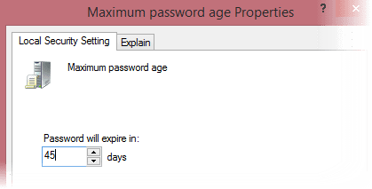 Maximum Password Exp Date