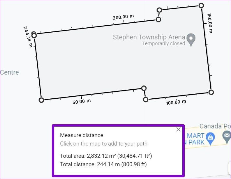 Measure Area in Google Maps
